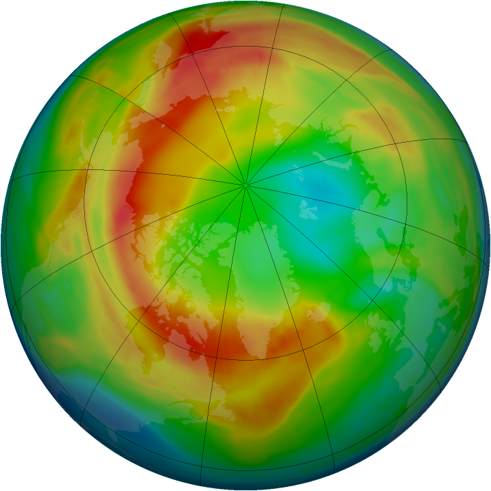 Arctic ozone map for 05 February 2008